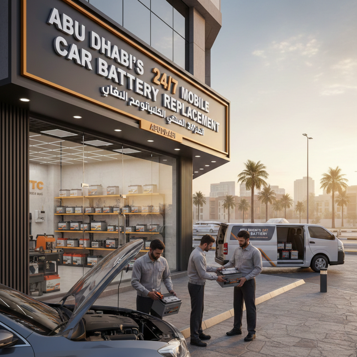 Abu Dhabi Mobile Battery Service Logo